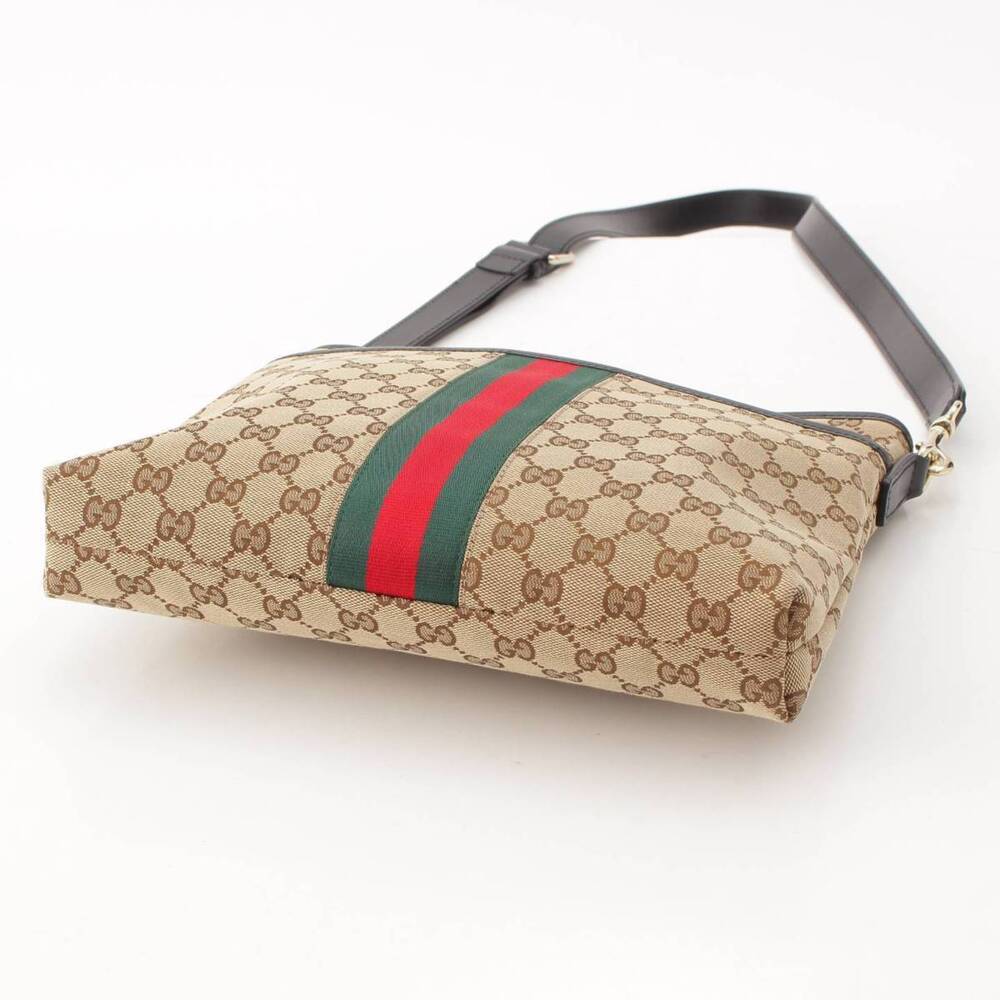 Gucci Line Beige Brown GG Canvas Sherry Shoulder Bag